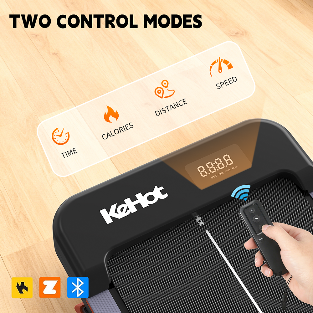KeHot YQ N3897 Tapis de marche inclinaison 9 %, tapis roulant silencieux compact, musique Bluetooth, écran LED, tapis roulant compact sous bureau
