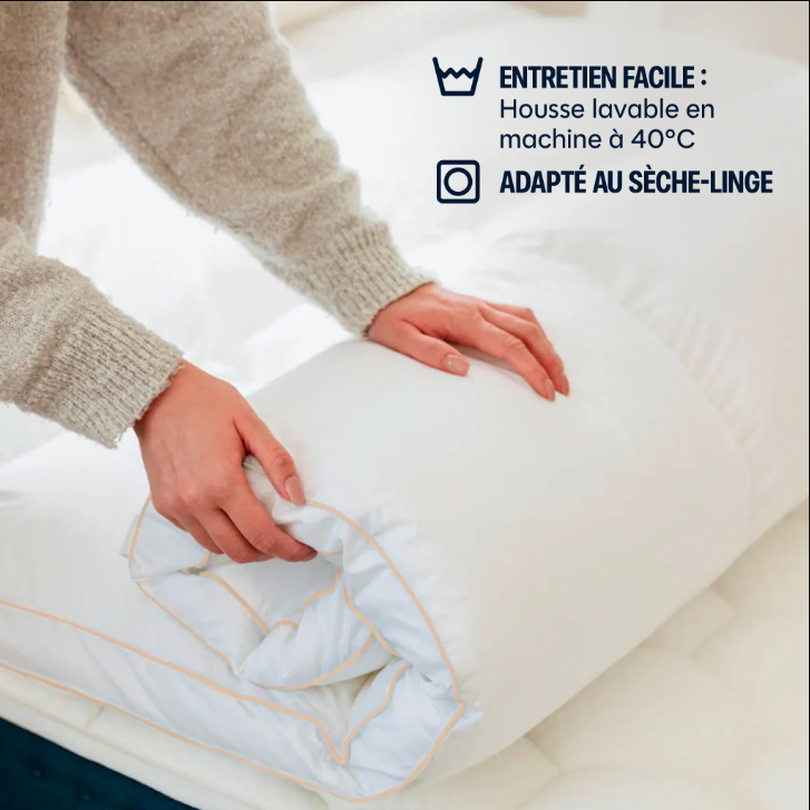 MORPHEA Surmatelas plume de canard 140x190cm Feuillet