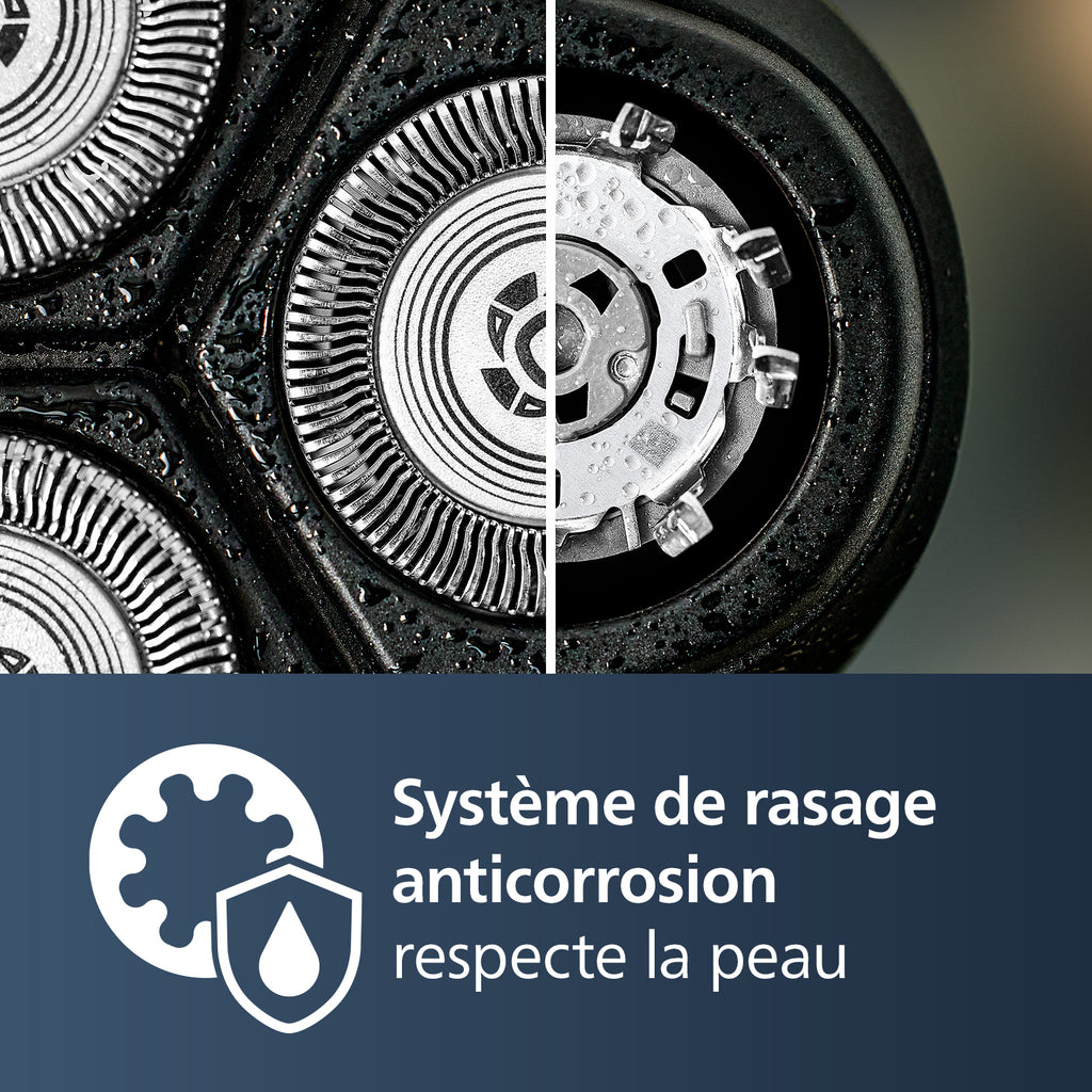 Philips Series 3000X X3003/00 Rasoir électrique avec 27 lames PowerCut, têtes flexibles 4D, rasage humide & sec, tondeuse rétractable, charge rapide - Bleu