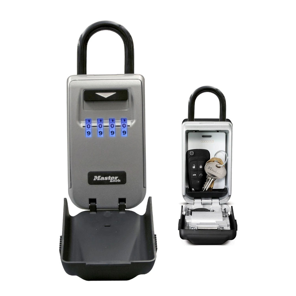 Master Lock Cadenas à combinaison lumineux portable avec anneau de suspension, format moyen 175 x 72 x 52 mm, pour l’extérieur, pour la maison, le bureau, les usines et les véhicules