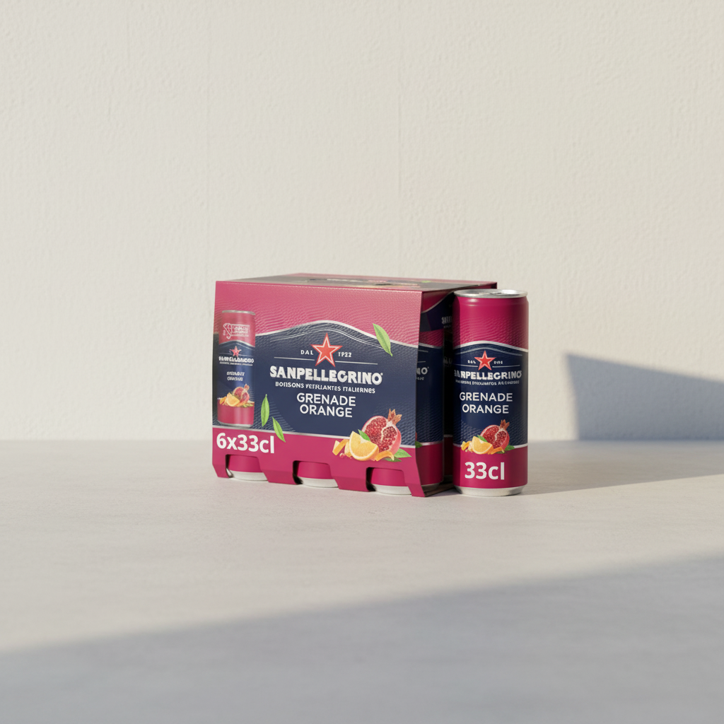 SAN PELLEGRINO Boisson pétillante Grenade et Orange, Canette Mince - 6 x 330 ml