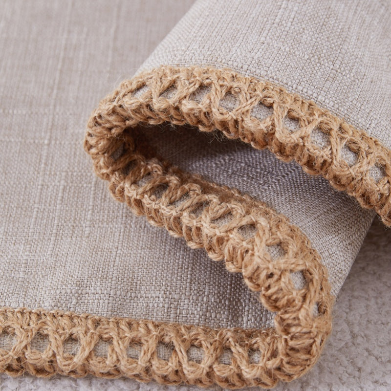 MEROPE, Housse de coussin aspect lin polyester, 50x50 cm, blanchi, 1 pack