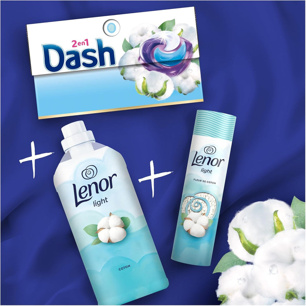 DASH Lessive Capsules 2en1 Fraîcheur de Coton 33 capsules