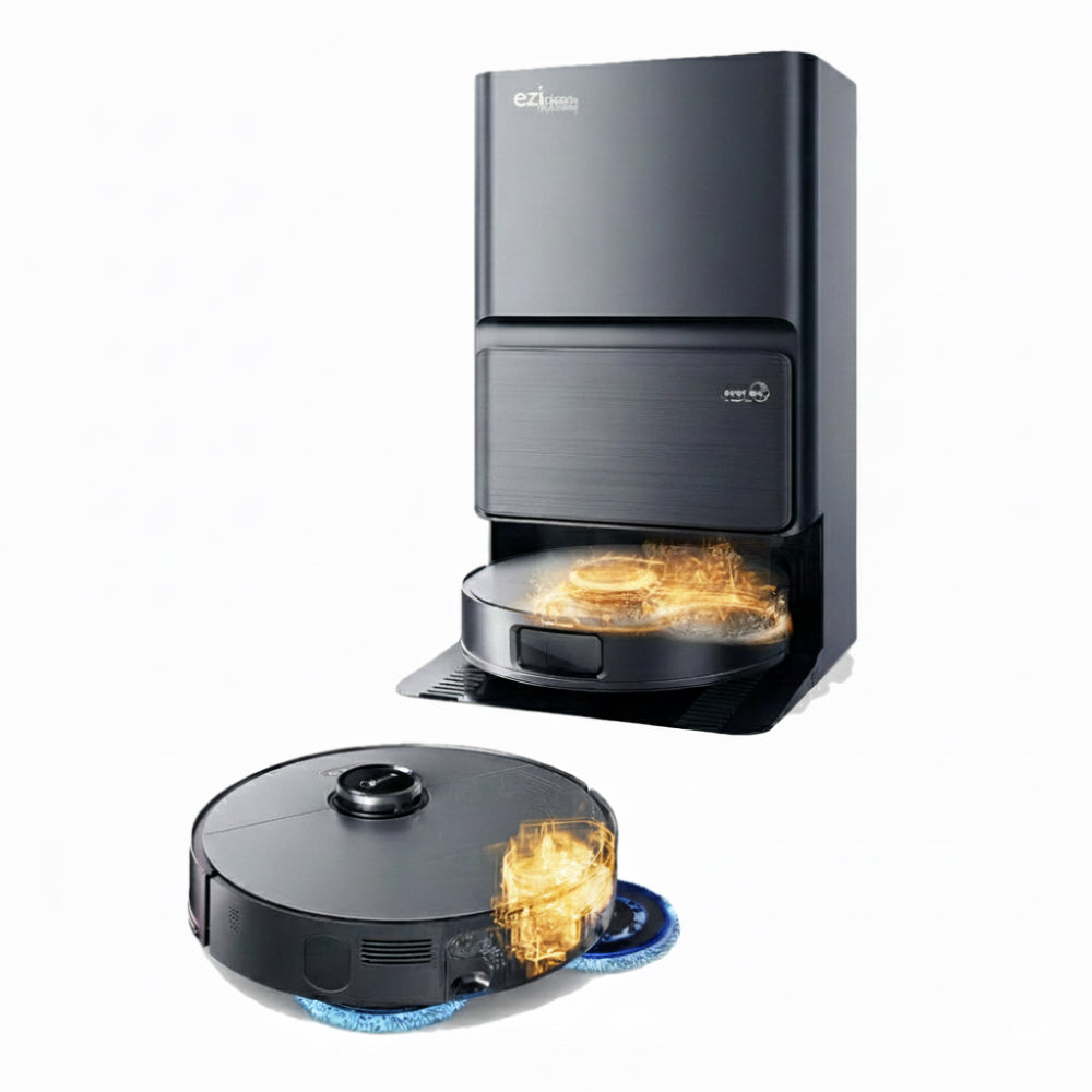 EziClean Robot aspirateur laveur connecté LIDAR avec fonction lavage et station de vidage de poussière EZIclean® PureFlow MAX