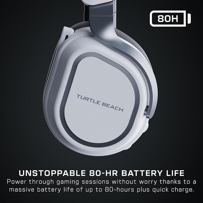 Turtle Beach Stealth 700 casque gaming sans fil – PC, PS5, Xbox Series X|S et Switch 2 – haut-parleurs 60 mm – double transmetteur – connexion 2,4 GHz + Bluetooth – autonomie 80 h – coussinets d’oreilles en mousse à mémoire – Blanc
