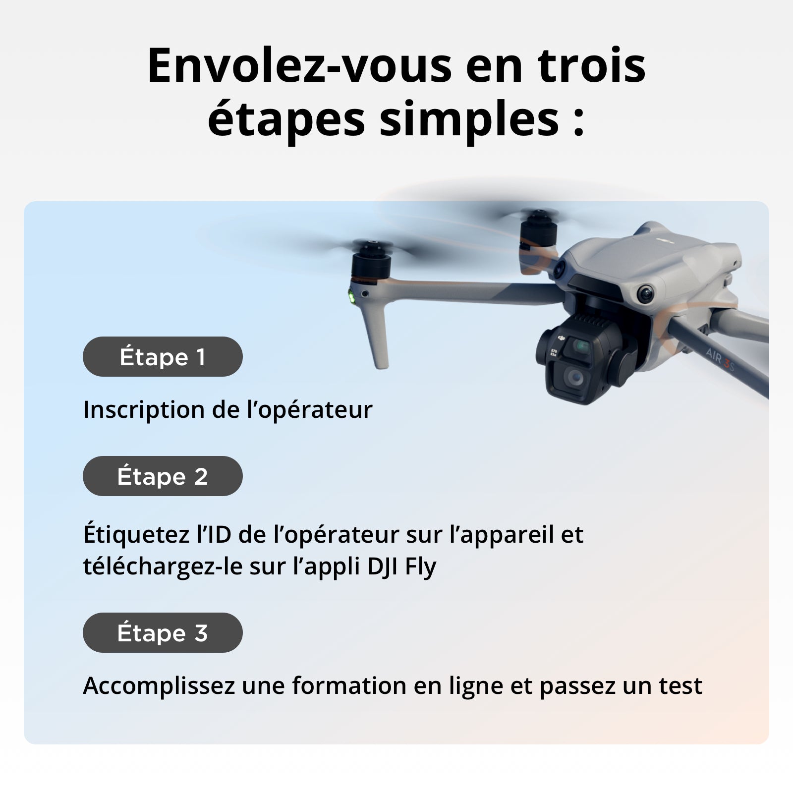 DJI Air 3S Fly More Combo RC-N3, drone avec double caméra grand-angle et téléobjectif moyen, capteur CMOS de 1 pouce, vidéo HDR 4K/60 ips, détection d'obstacles omnidirectionnelle, 3 batteries