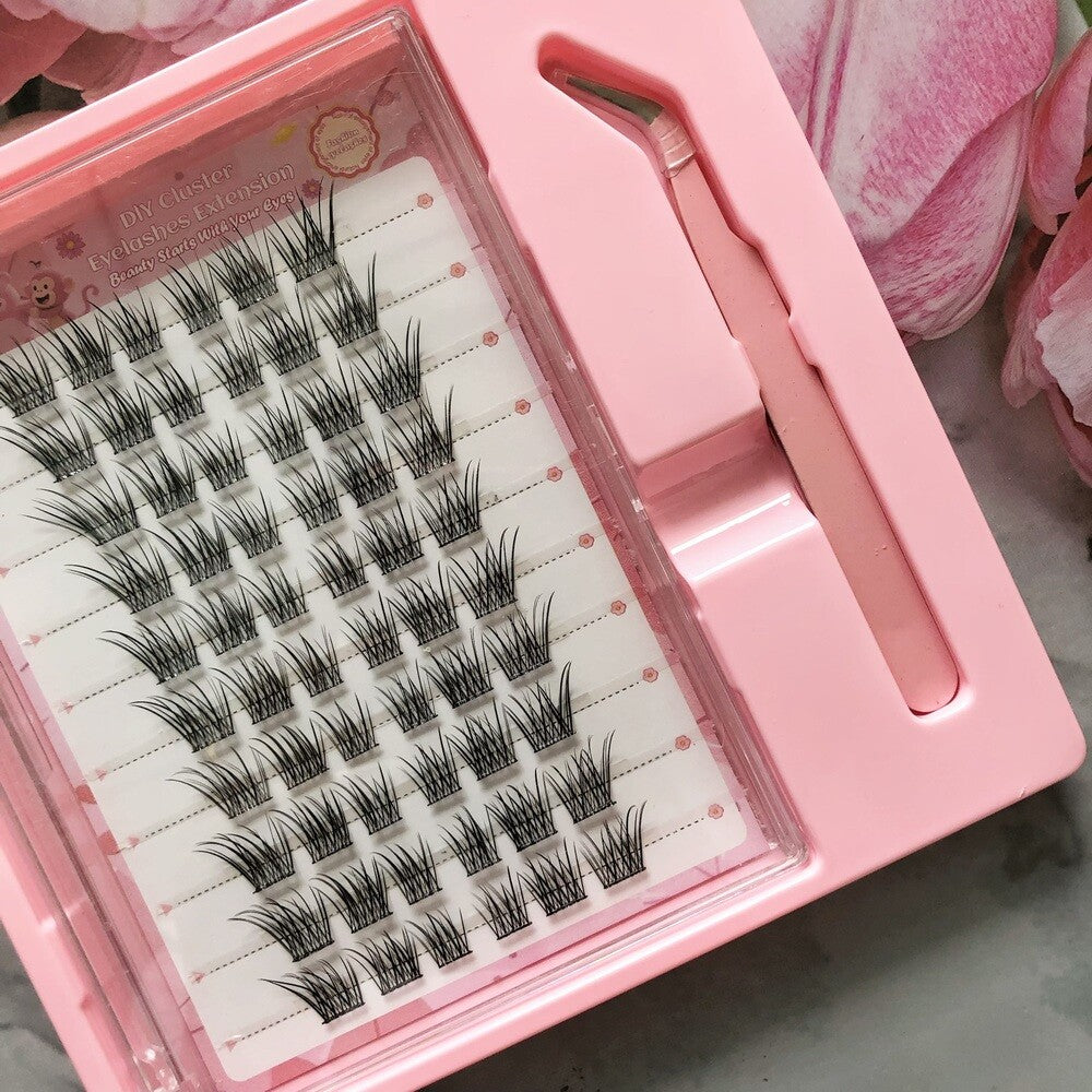 MeoMagic - Kit de faux-cils précollés avec pinces à épiler, 10 lignes - F52