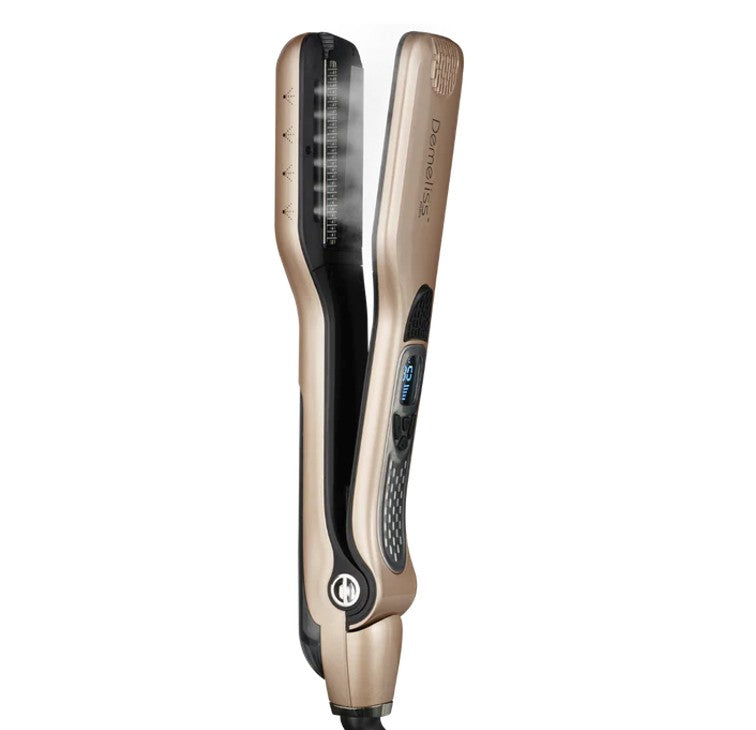 SAINT ALGUE Demeliss Titanium - Lisseur Vapeur Professionnel à Plaques Titane, Hydratation Intense, Or