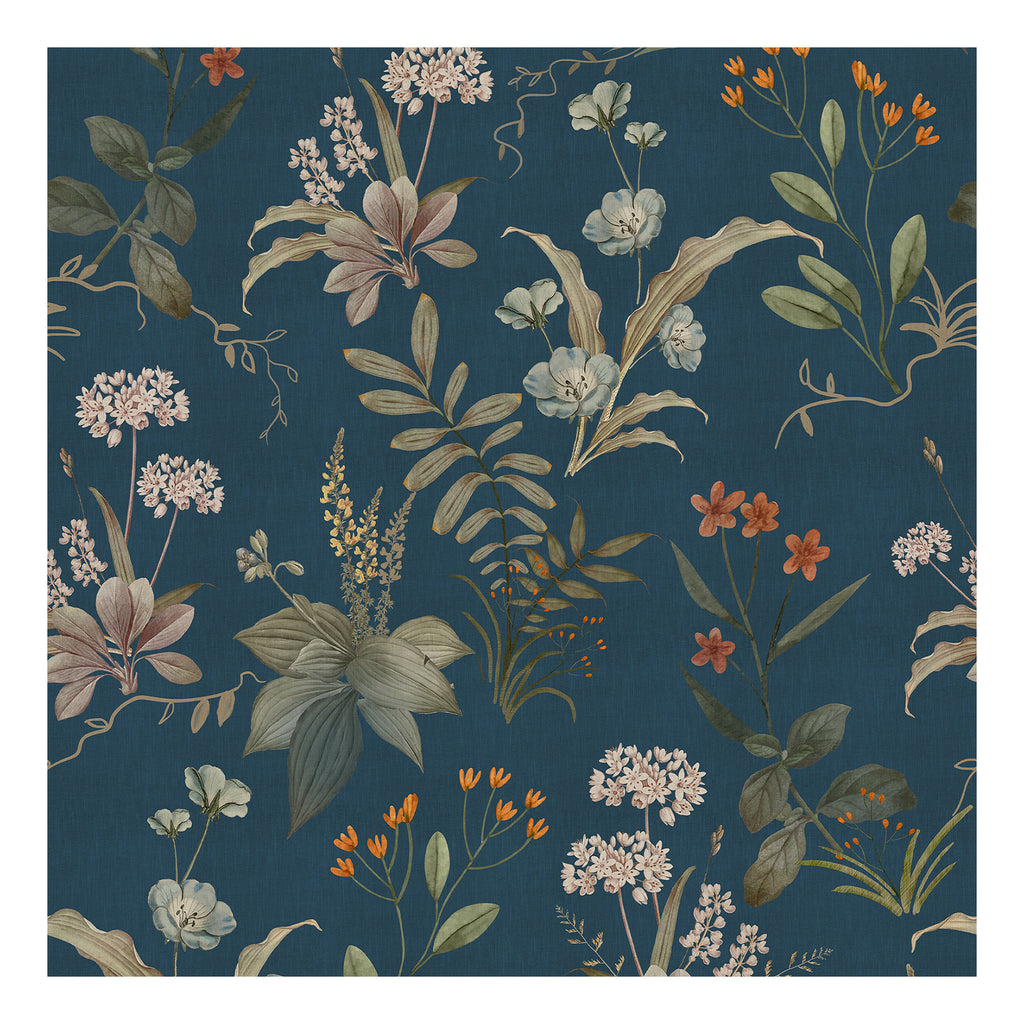 Murgall Papier peint adhésif Fleurs tombantes Bleu 44 x 305 cm 1 rouleau