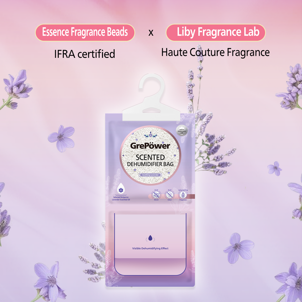 GrePower Sachets déshumidifiants à suspendre, Parfum lavande, Lot de 10, Efficaces contre l’humidité et la moisissure, Pour armoire/maison/cuisine/garage/chambre/camping-car/bureau/sous-sol