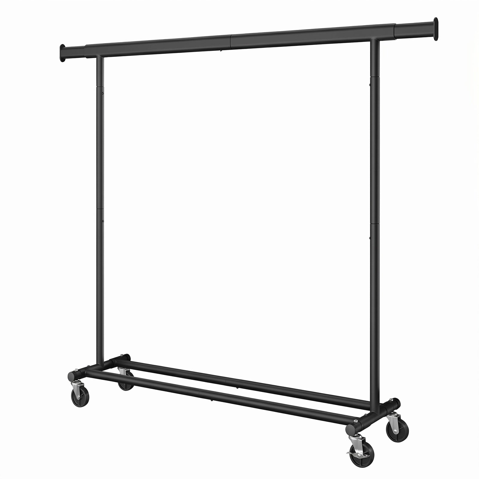 Ochama Portant à Vêtements Extensible, Tringle Robuste avec Roulettes, Penderie Mobile pour Chambre, Montage Facile, Noir