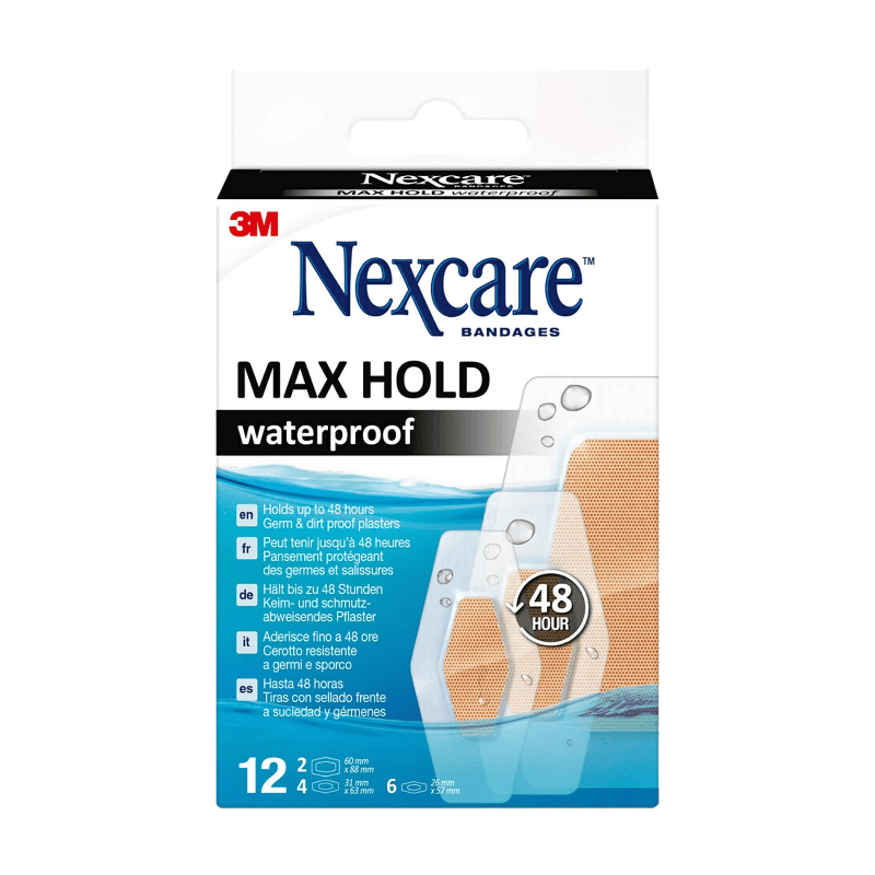 NEXCARE™ Pansements imperméables maintien maximal assortis N0612ASMN, 12/paquet