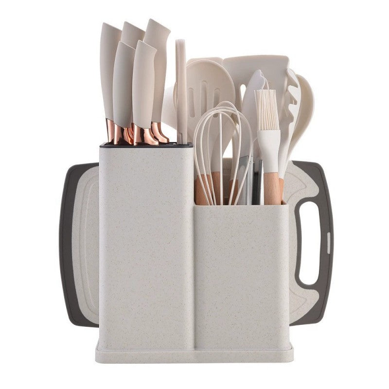 Ensemble de 19 pièces couteaux de cuisine et ustensiles en silicone