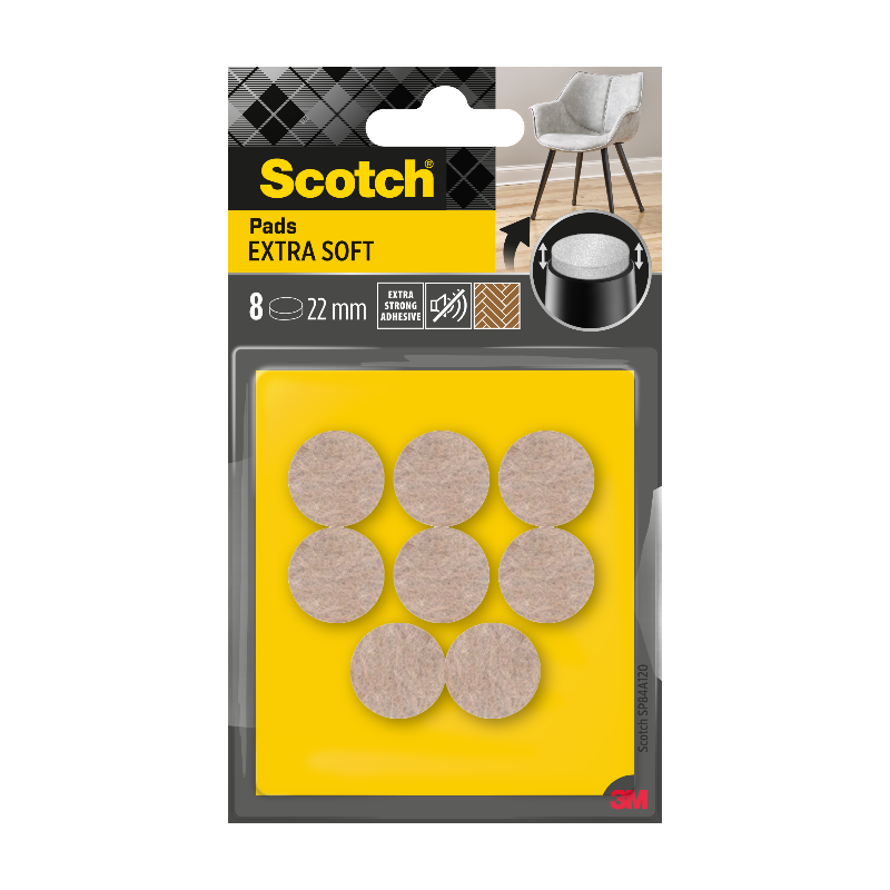 Scotch®Patin feutre laine adhésif Beige Ø 22 mm