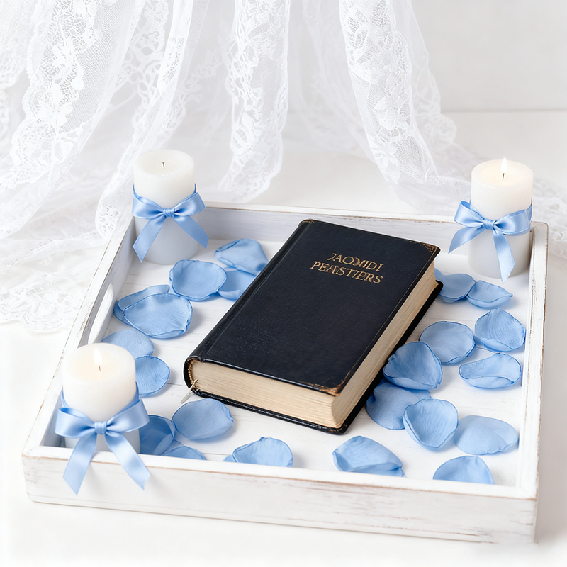 200 pièces 1,5 in / 3,8 cm pétales de fleurs artificielles pétales de fleurs de rose en soie pour la Saint-Valentin, pétales de fleurs à jeter lors d'un mariage, mariée, centres de table (bleu)