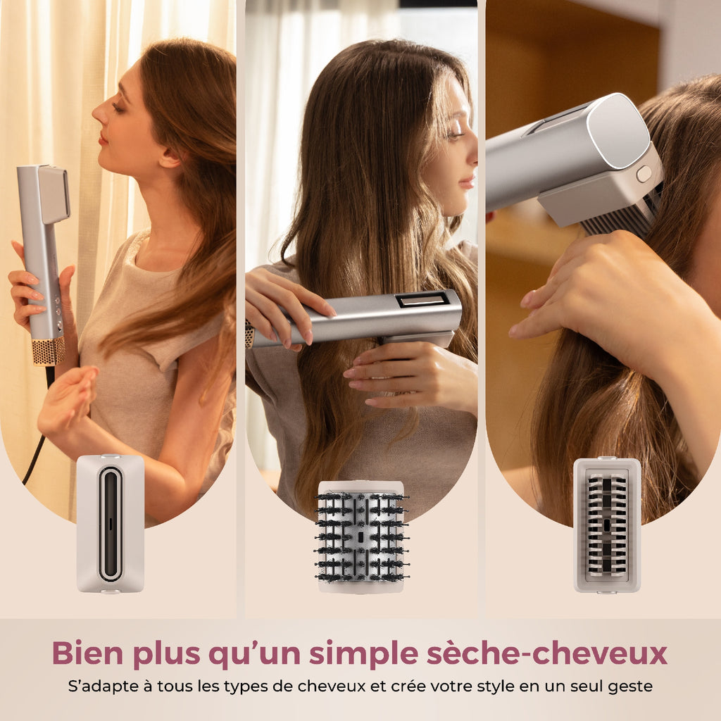 Lecomely Sèche-cheveux haute vitesse hydro-ionique, soin capillaire renforcé pendant séchage rapide, tout-en-un pour coiffage qualité salon, compact et adapté aux voyages
