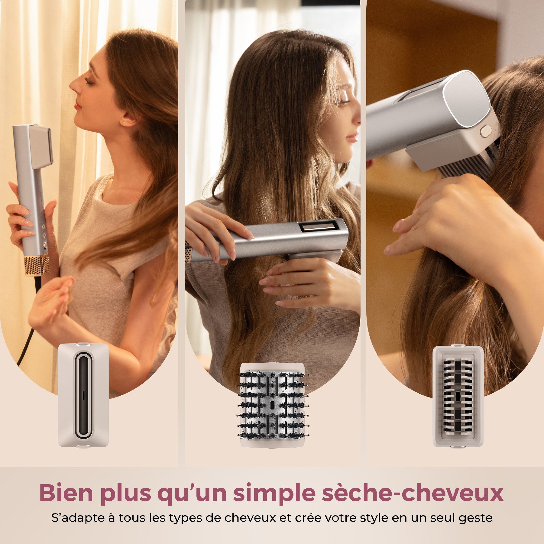 Lecomely Sèche-cheveux haute vitesse hydro-ionique, soin capillaire renforcé pendant séchage rapide, tout-en-un pour coiffage qualité salon, compact et adapté aux voyages