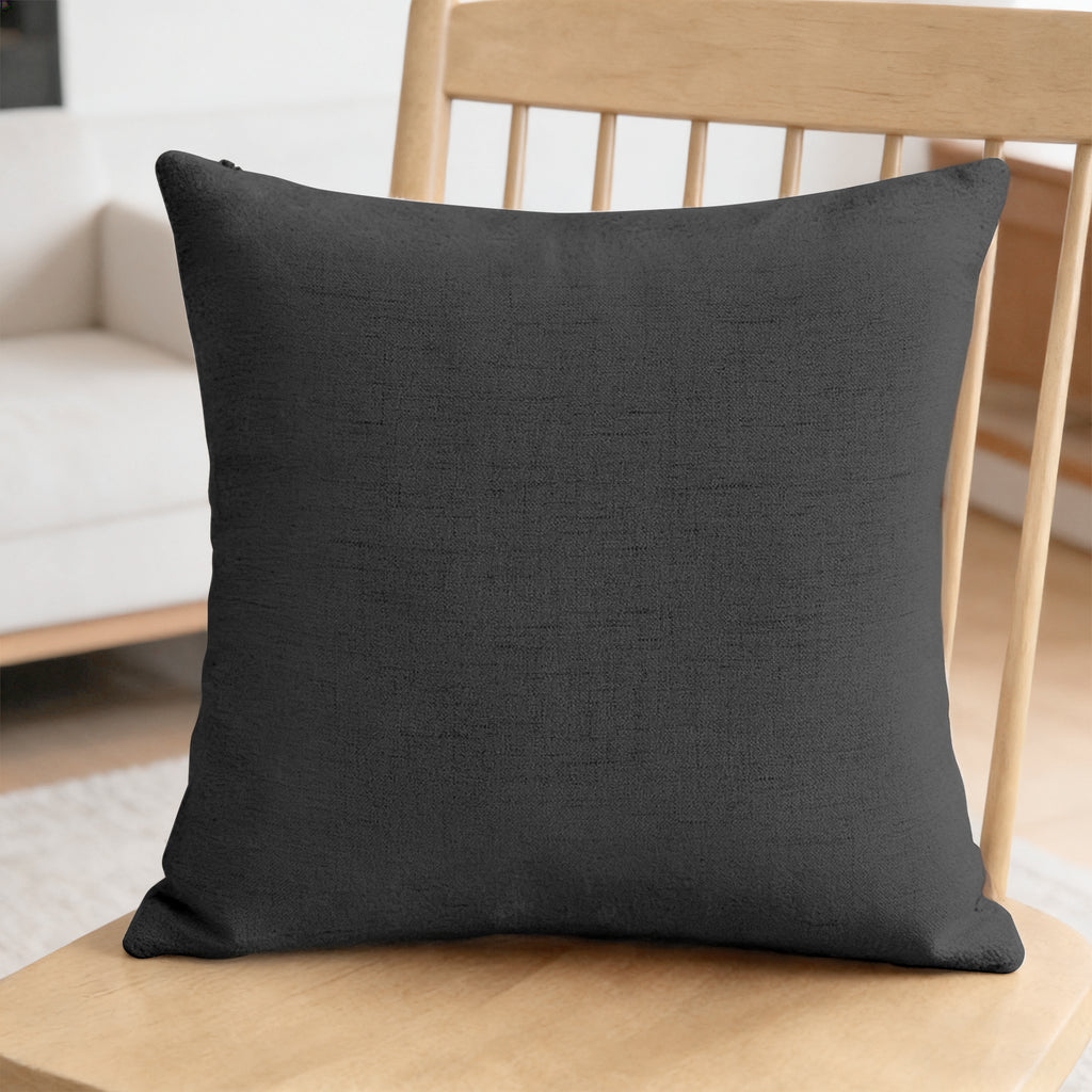 Deconovo housse de coussin en tissu lin - gris foncé - 50 x 50 cm - 1 pièce