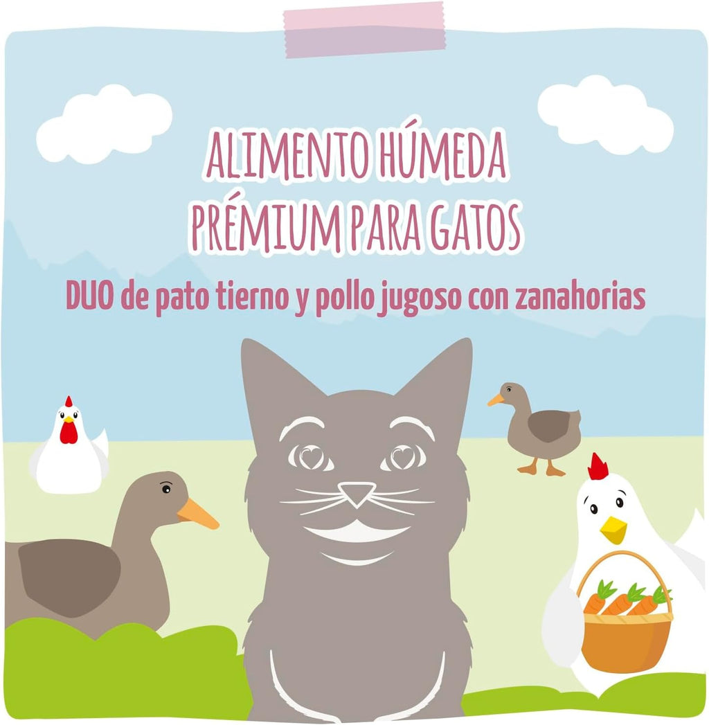 [Peut être servi frais pour l'été] MjAMjAM Duo de nourriture humide pour chat poulet canard carotte - 400 g x 6