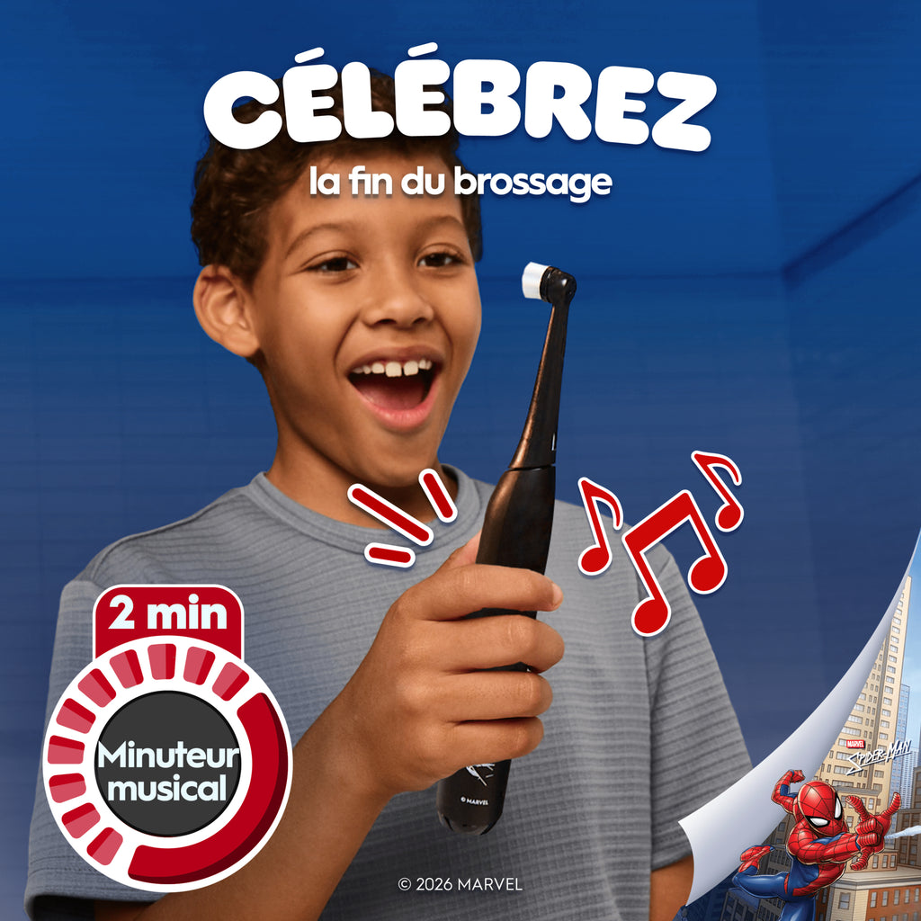 Oral-B iO Spider-Man Brosse à dents électrique pour enfants 1 brossette 1 étui de voyage