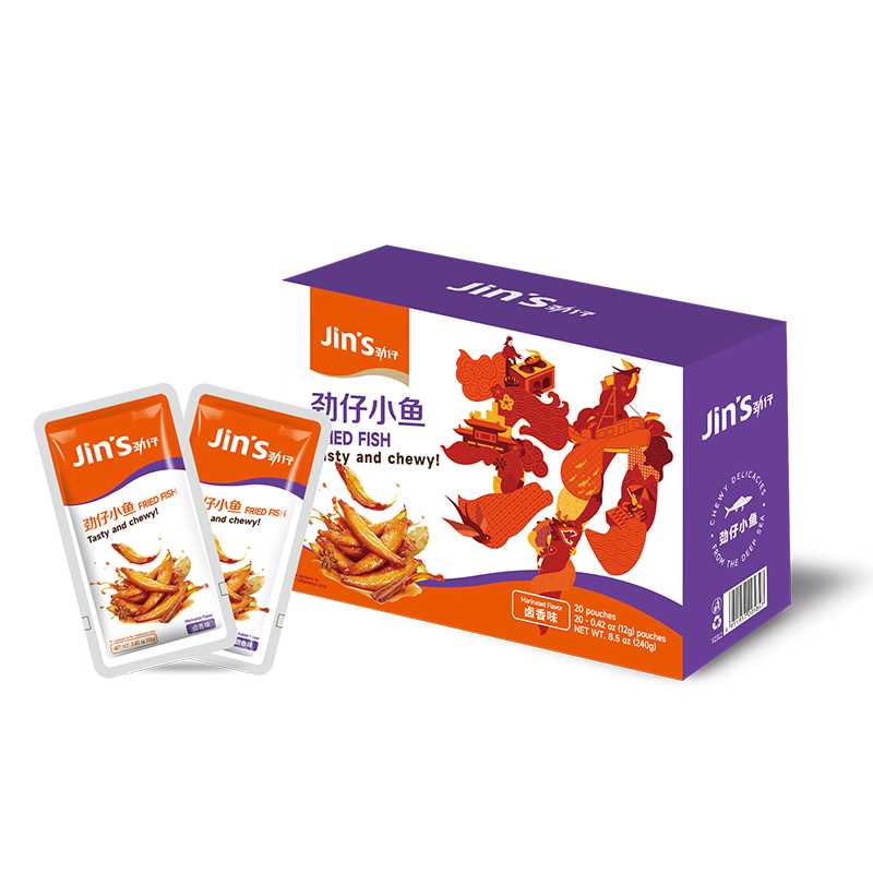 Jin Zai Petits poissons saveur braisée 240 g (12 g × 20)