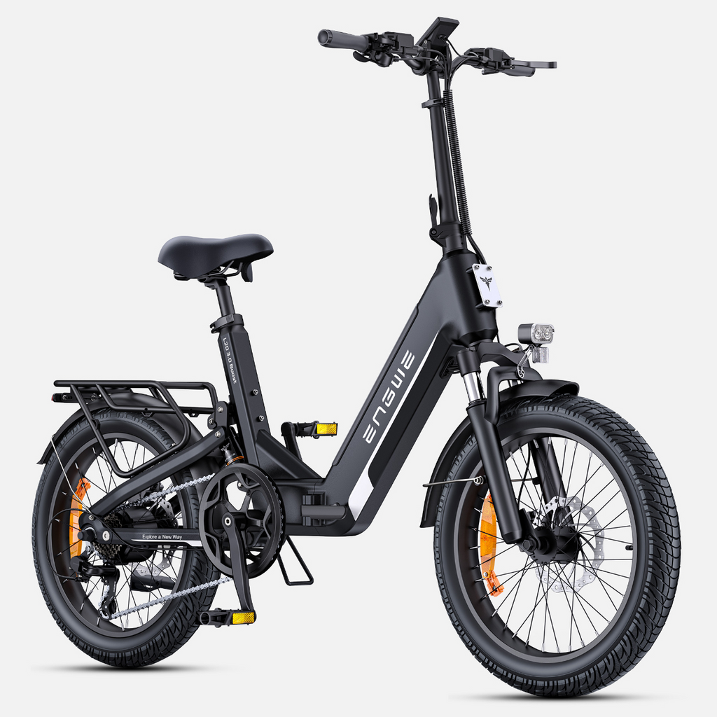 ENGWE L20 3.0 Boost Vélo électrique, Vélo électrique avec application, Batterie 48 V 13,5 Ah jusqu'à 135 km, Capteur de couple et freins hydrauliques, Pneus 20 x 3,0, Recharge en 2 h - Noir