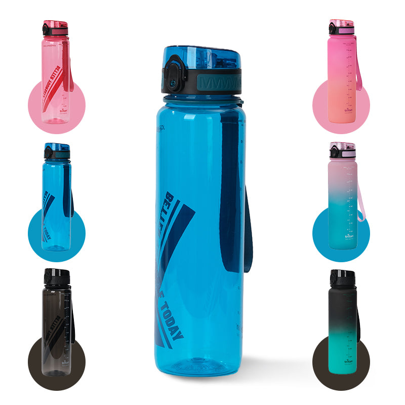 JORDAN & JUDY Gourde de sport en Tritan avec poignée 1000 ml - Bleu foncé