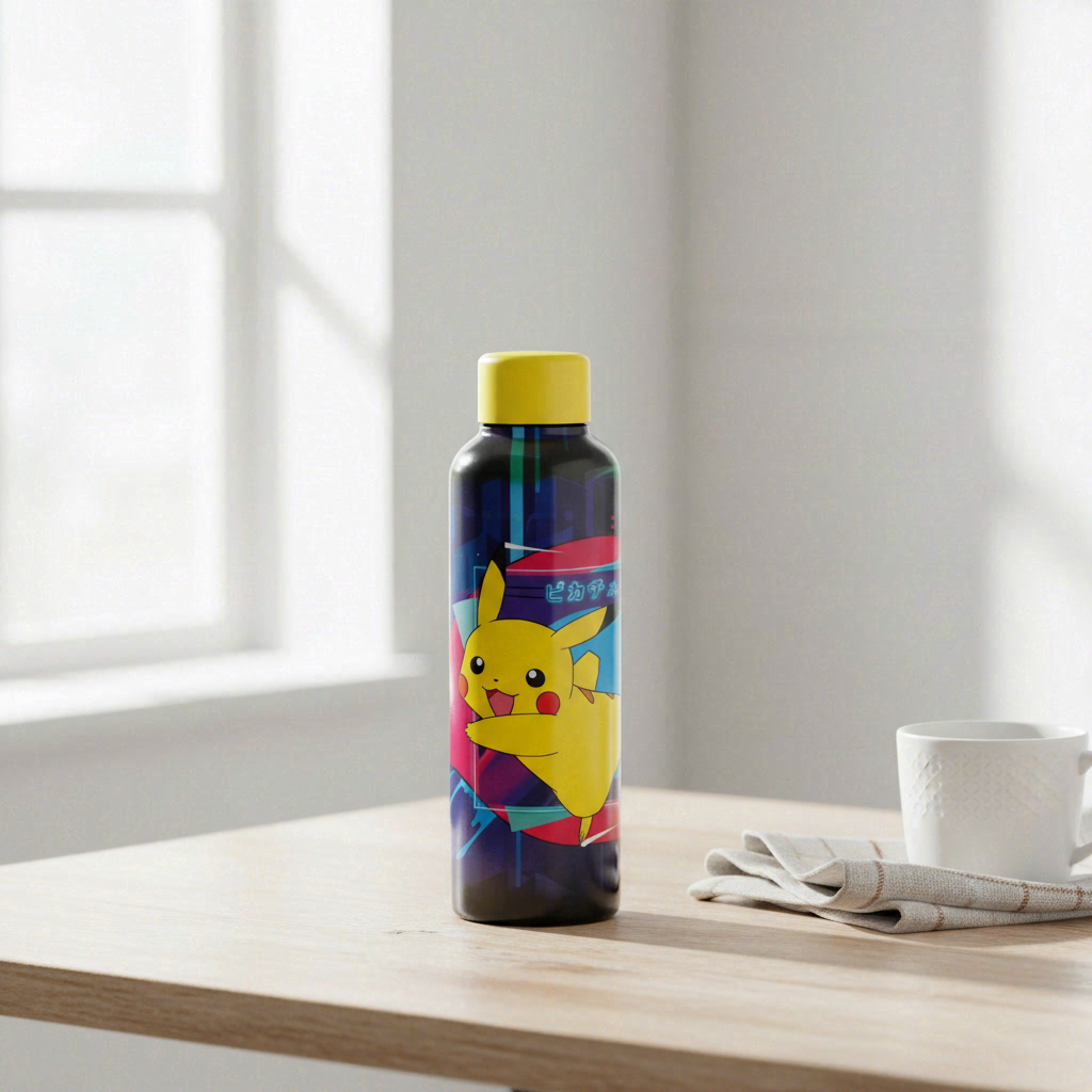 Stor Pokémon Bouteille isotherme en acier inoxydable 515 ml, Motif Pikachu, Noir