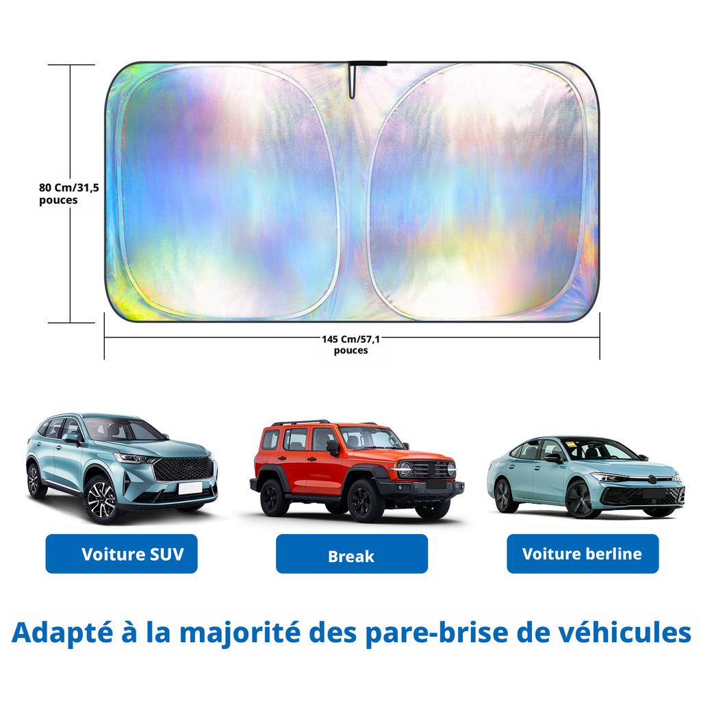 Voile d'ombrage pour voiture Modèle holographique - Grand 145*80