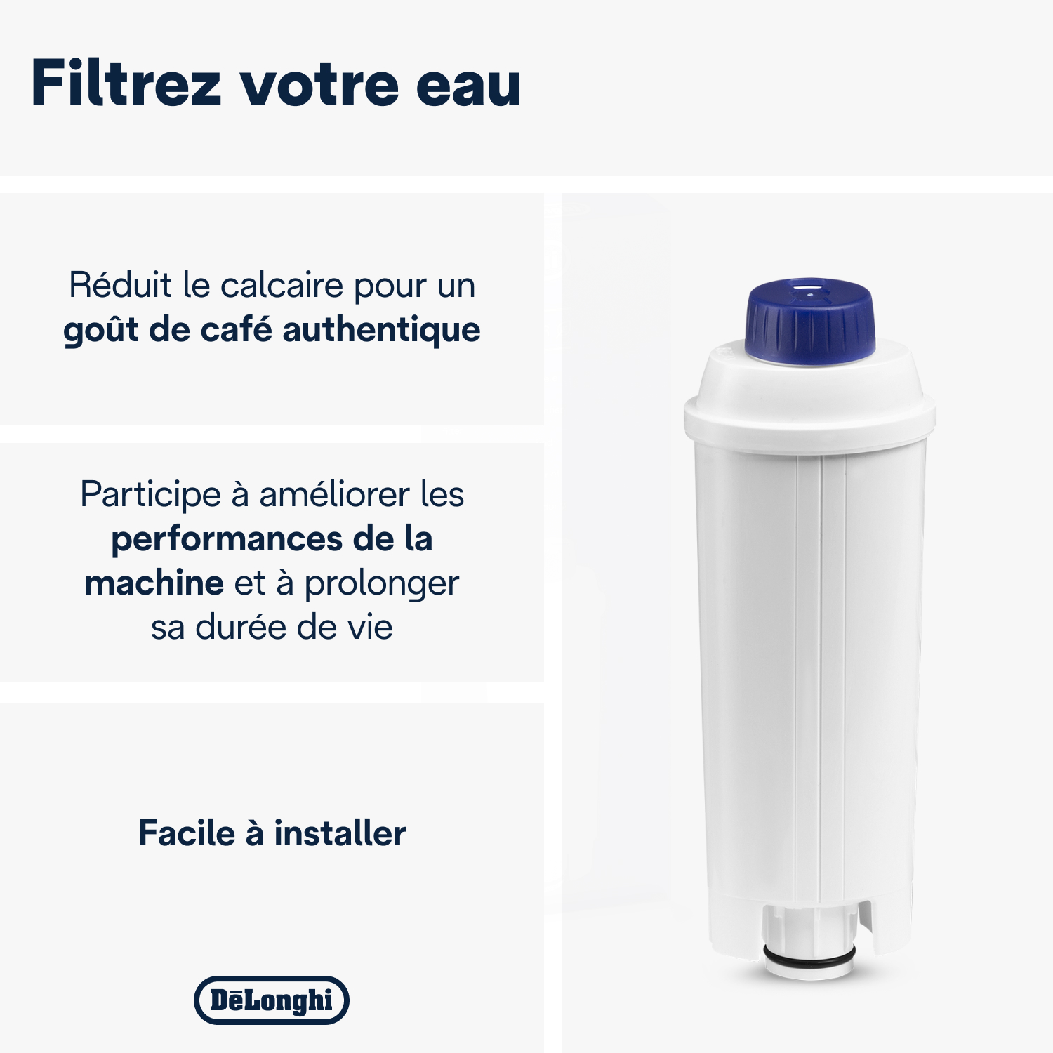 DELONGHI Accessoires Café, Filtre à Eau Adoucisseur, DLSC002, Blanc