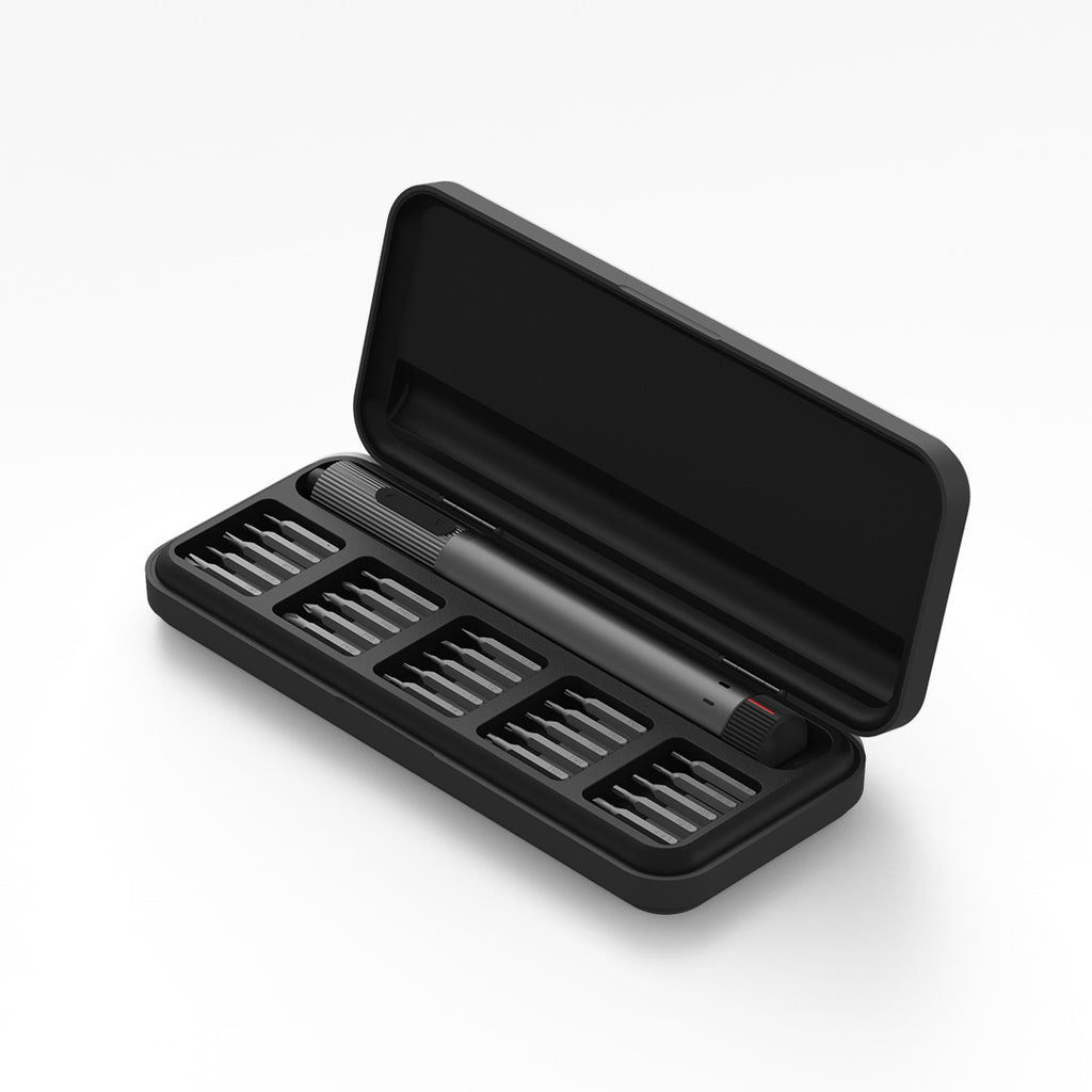 ochama E2 Jeu de tournevis électrique, format mini et portable, 25 embouts inclus, autonomie ultra-longue de 80 minutes, kit d'outils pour aménagement intérieur, réparation automobile et assemblage