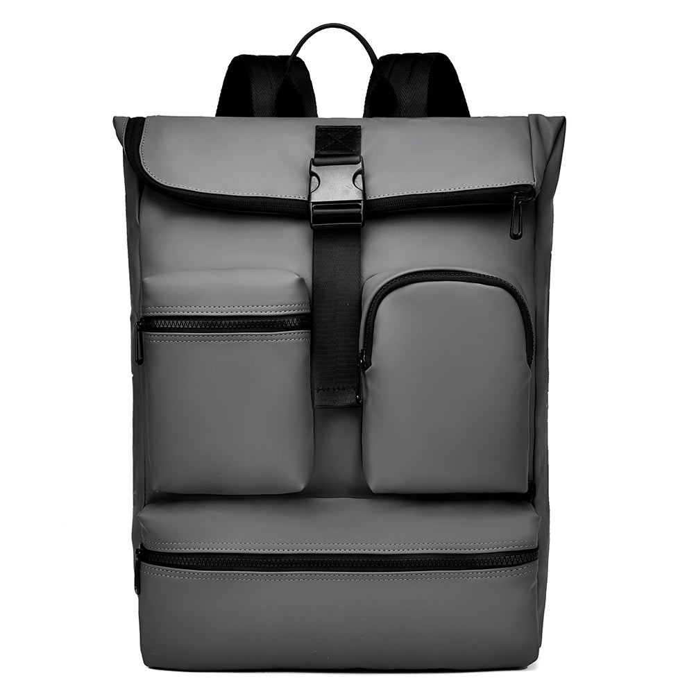 Sac à dos ordinateur portable professionnel 15,6 pouces à rabat hydrofuge Multi poches externes Poches arrière antivol Sac à dos décontracté Pour bureau et voyage quotidien