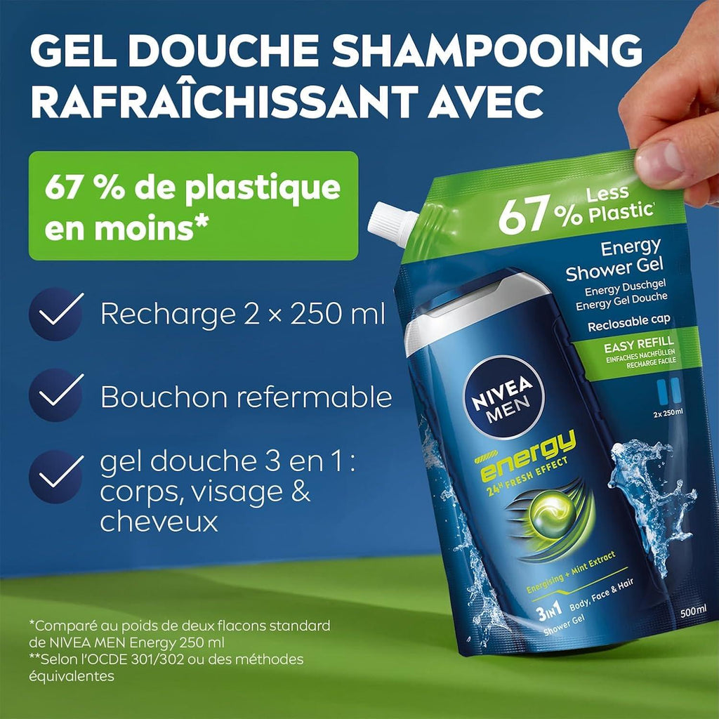 NIVEA Recharge Douche Corps Energy 500 ml