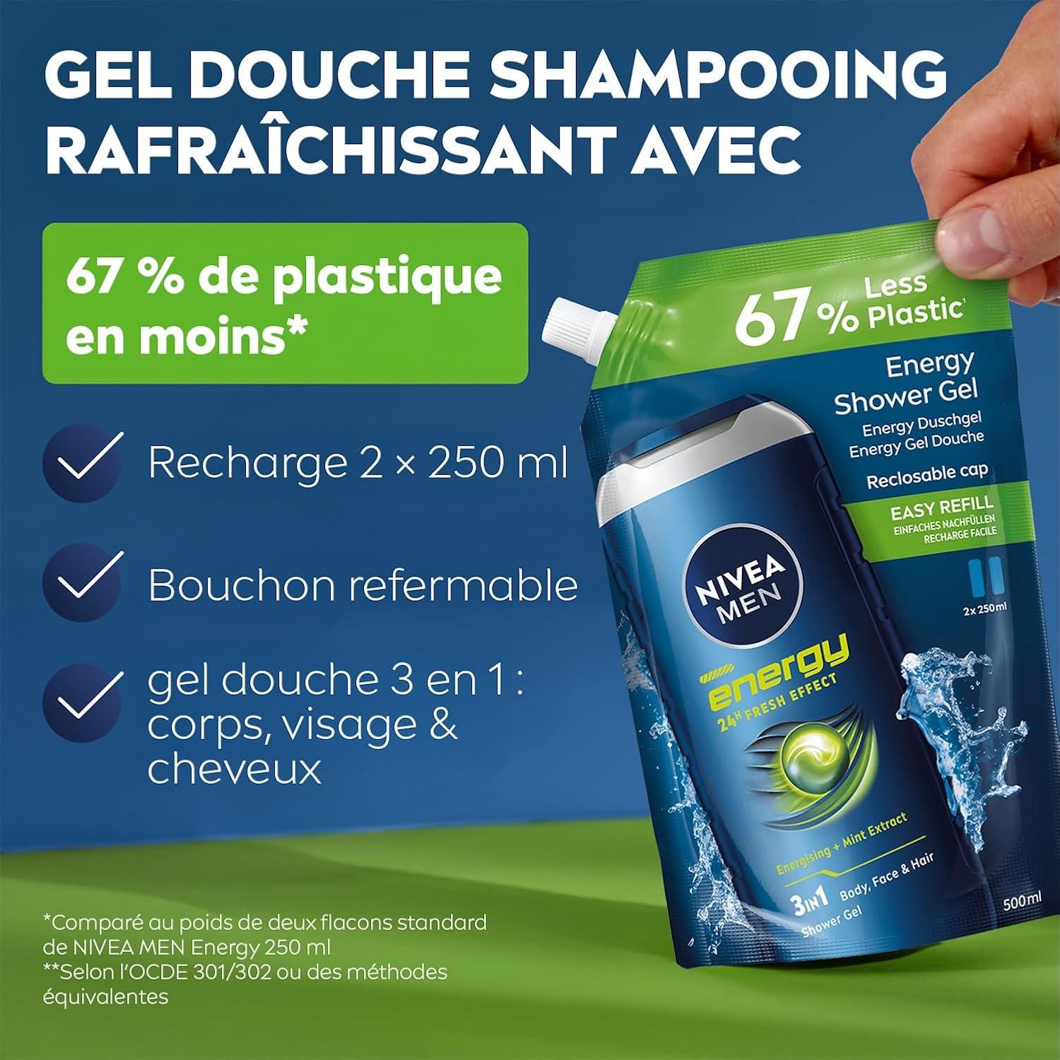 NIVEA Recharge Douche Corps Energy 500 ml