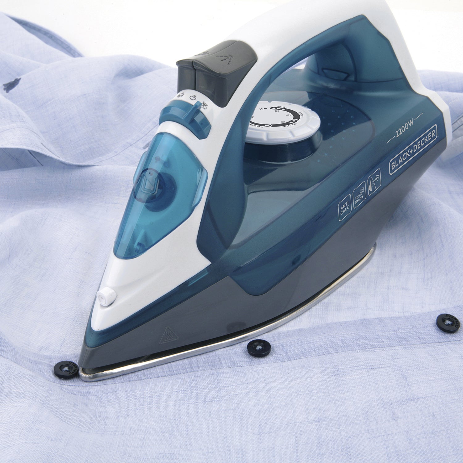 BLACK+DECKER BXIR2200E Fer à vapeur avec semelle en acier inoxydable 2200 W