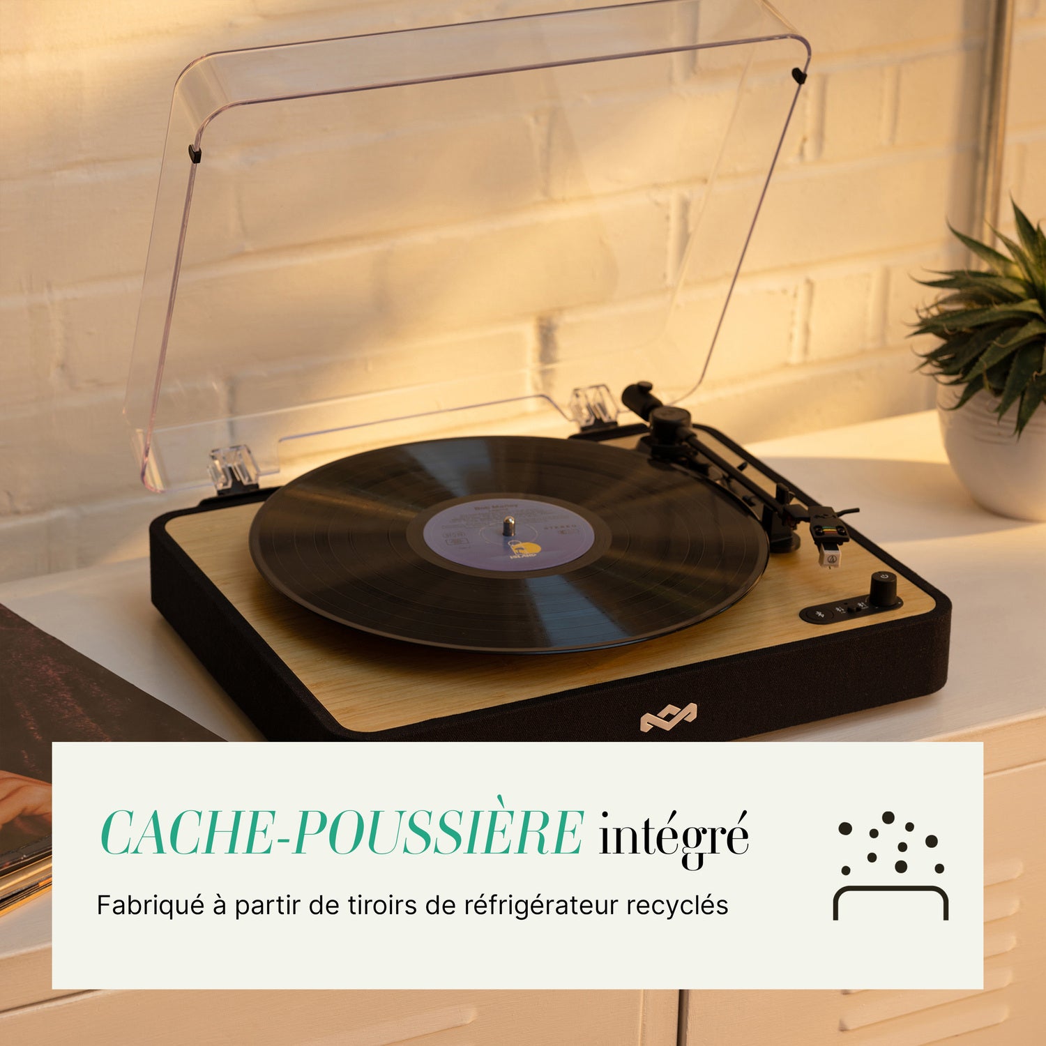 House of Marley Revolution Platine vinyle Bluetooth à 3 vitesses en matériaux recyclés