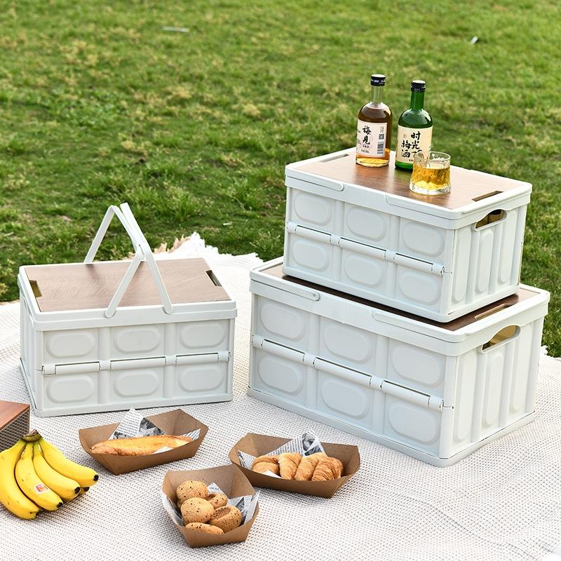 Panier pliable avec clavettes en bois et poignées - Petite taille