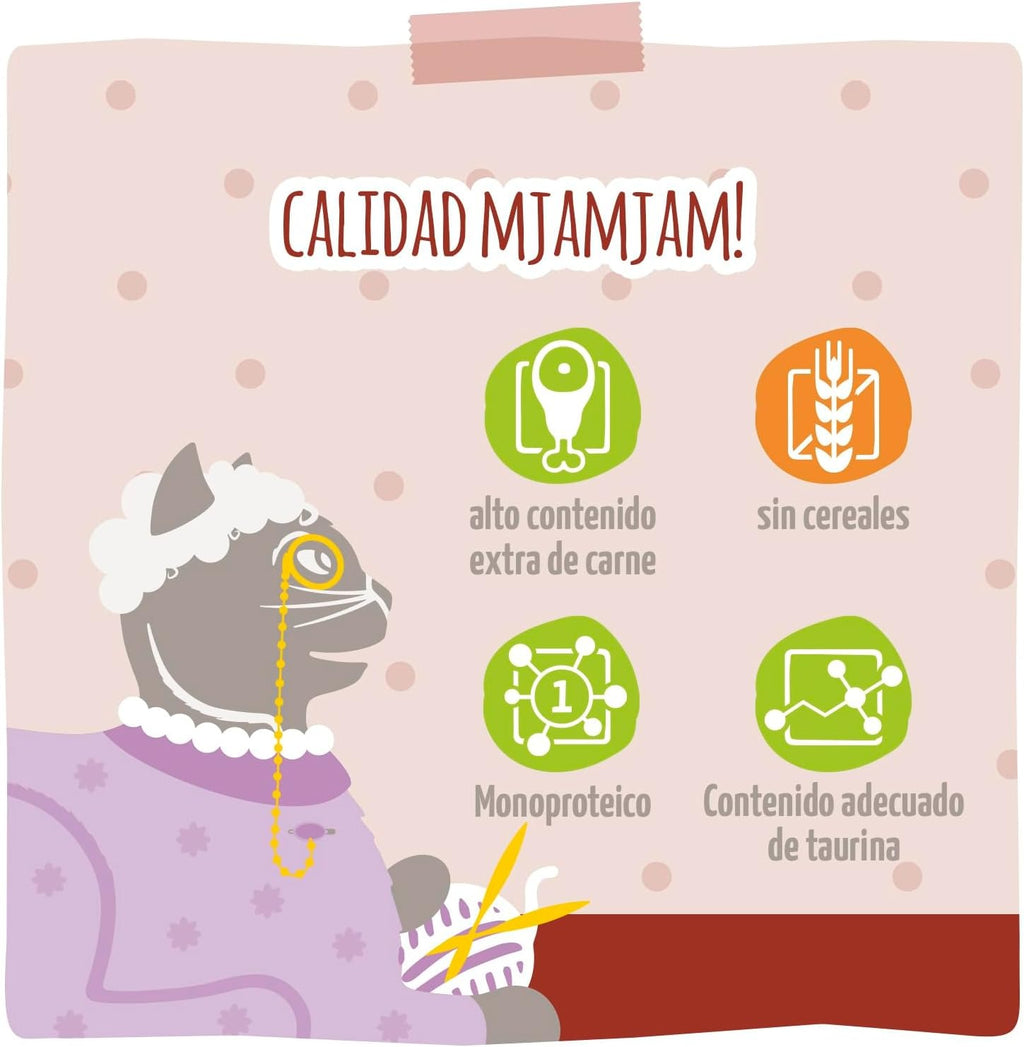 [Peut être servi frais pour l'été] MjAMjAM Senior Quetschie Nourriture humide pour chat au bœuf - 300 g x 6