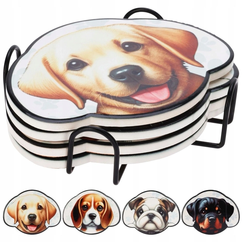 Jeu de jouets en carton pour chien Coaster - 4 pièces avec support