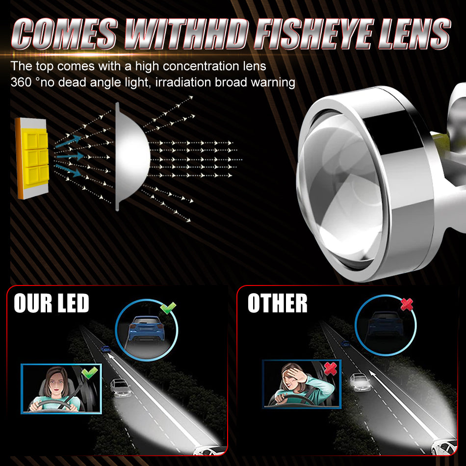 EndureLite 9006/HB4 Projecteur de phare de voiture à lentille LED, 20 000 lm, projecteurs de phare de basse intensité, rétrofits de phare, 6000K blanc froid, refroidissement par ventilateur, lot de 2