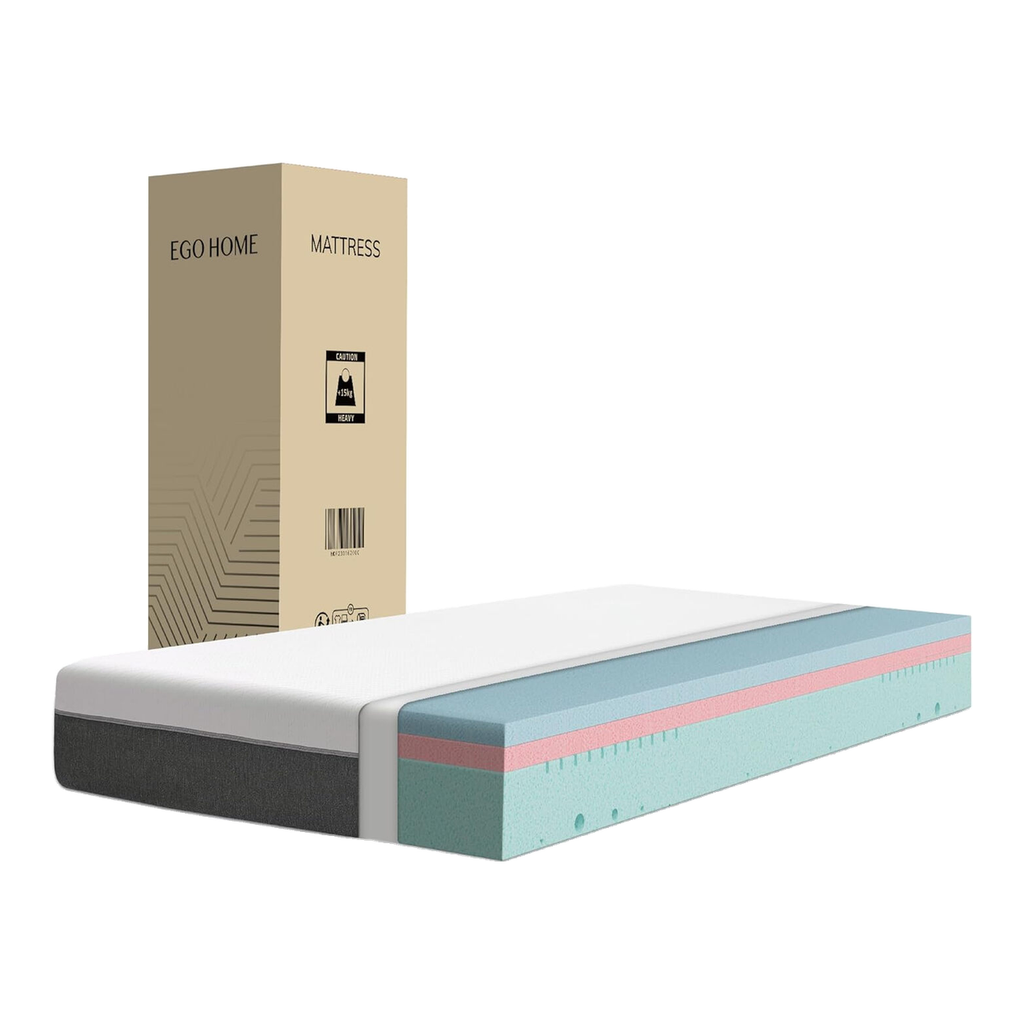 EGO HOME Matelas 180 x 200 cm, Matelas en mousse froide H3 de 20 cm d'épaisseur avec mousse froide à 3 couches et utilisable des deux côtés, Soulagement de la pression