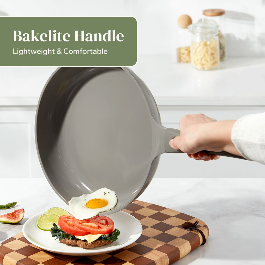 Redchef Série Starlight Poêle à frire en céramique 24 cm, extérieur et intérieur gris