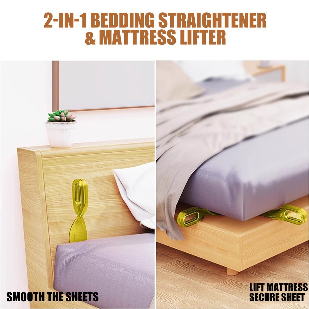 Lot de 4 Outils 2-en-1 pour Soulever le Matelas et Ranger les Draps, Assistant de Literie Gain de Temps pour une Mise en Place Facile
