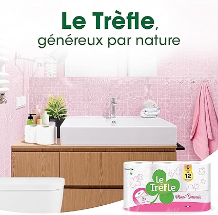 LE TRÈFLE Maxi Douceur Papier Toilette Certifié FSC, Maxi Rouleaux, 8 Rouleaux