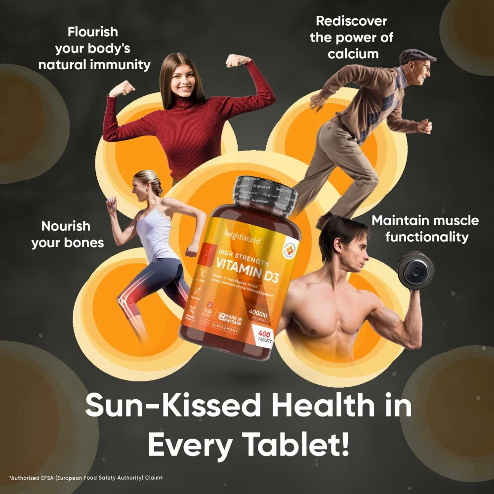WeightWorld Vitamine D3 4000 UI 400 comprimés