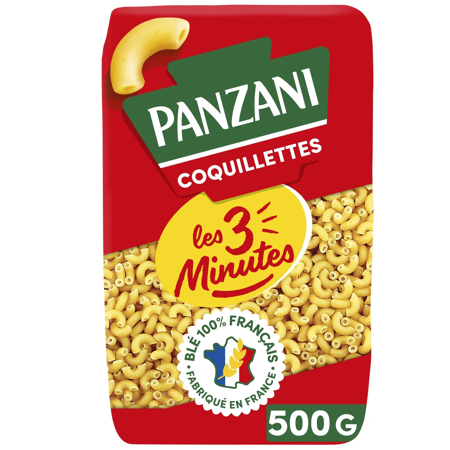 PANZANI Pâtes Coquillettes Les 3 minutes 500g