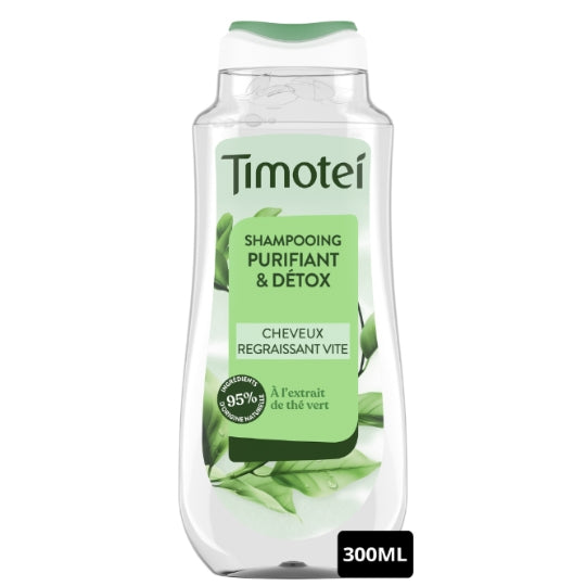 Timotei Shampooing Purifiant & Détox Cheveux Gras Thé Vert & Noix de Coco 300 ml