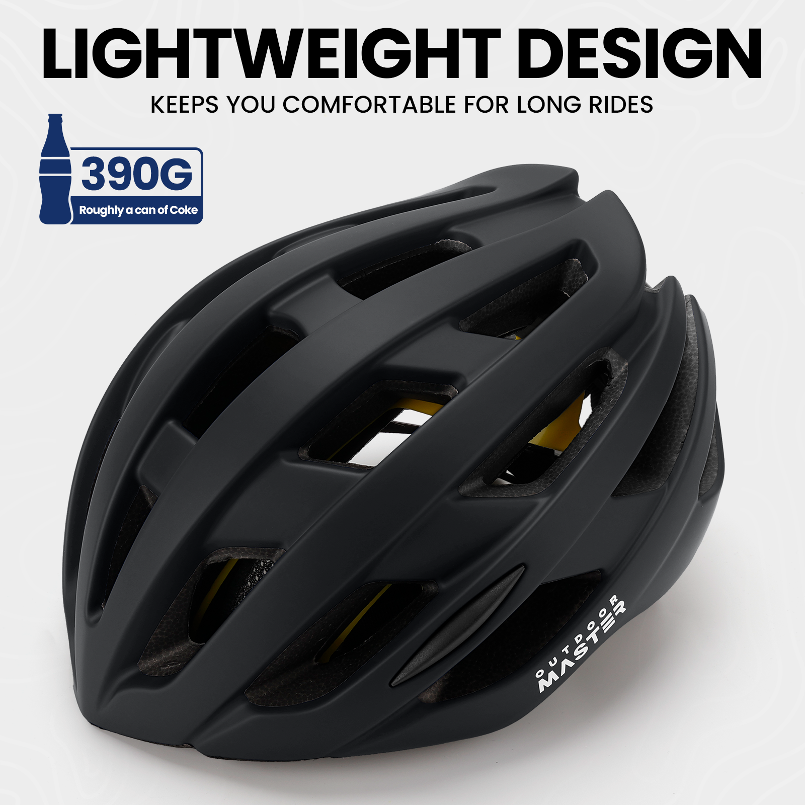 OutdoorMaster Casque de cyclisme de route MIPS pour adultes, noir, taille L