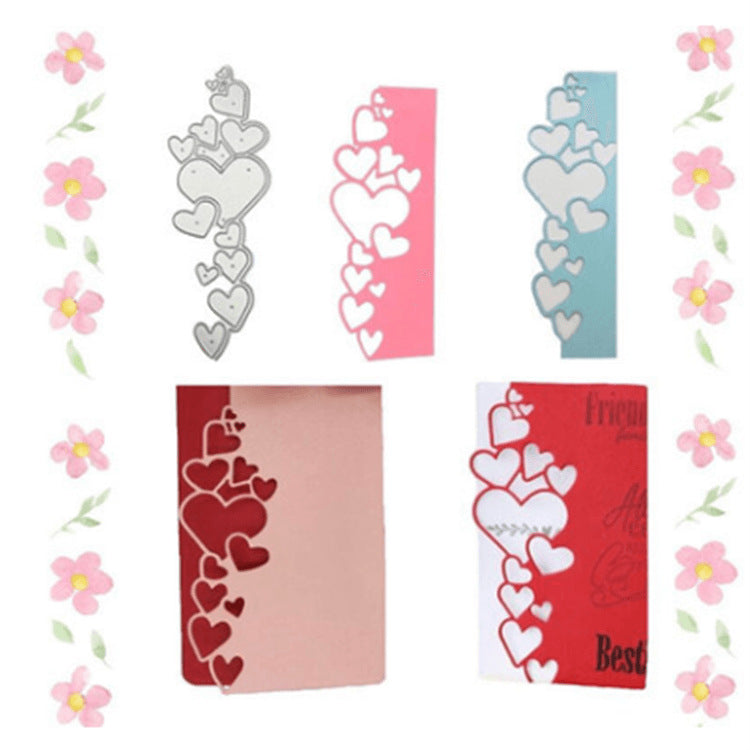 WhereHike Matrices de découpe Cœurs d'amour pour création de cartes, Matrices de découpe en métal Cœurs d'amour, Matrices de découpe Félicitations