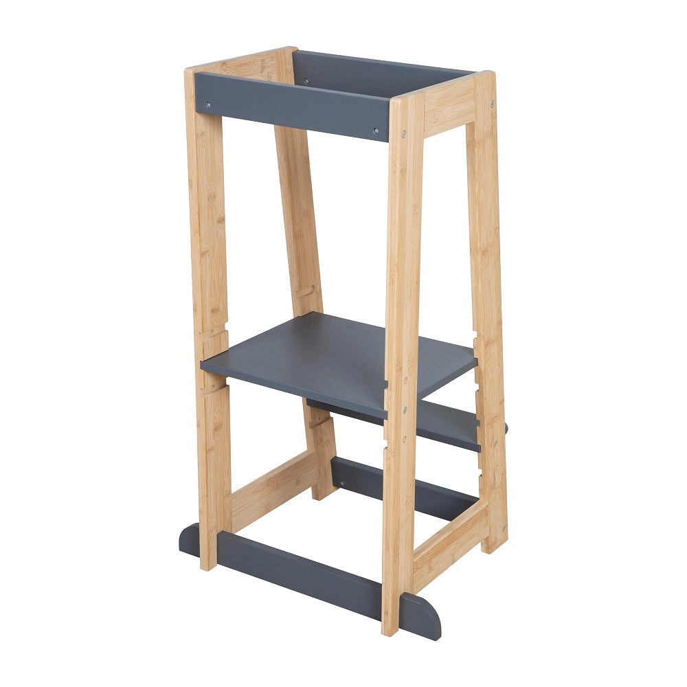 roba Tour d'apprentissage en bois bicolore (Anthracite & bambou / certifié FSC)